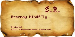 Breznay Mihály névjegykártya